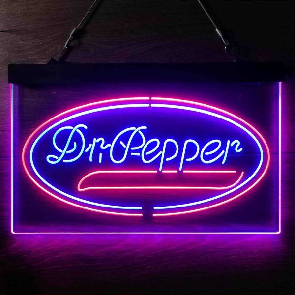 Dr. Pepper Plain Logo Dual LED Neon Light Sign